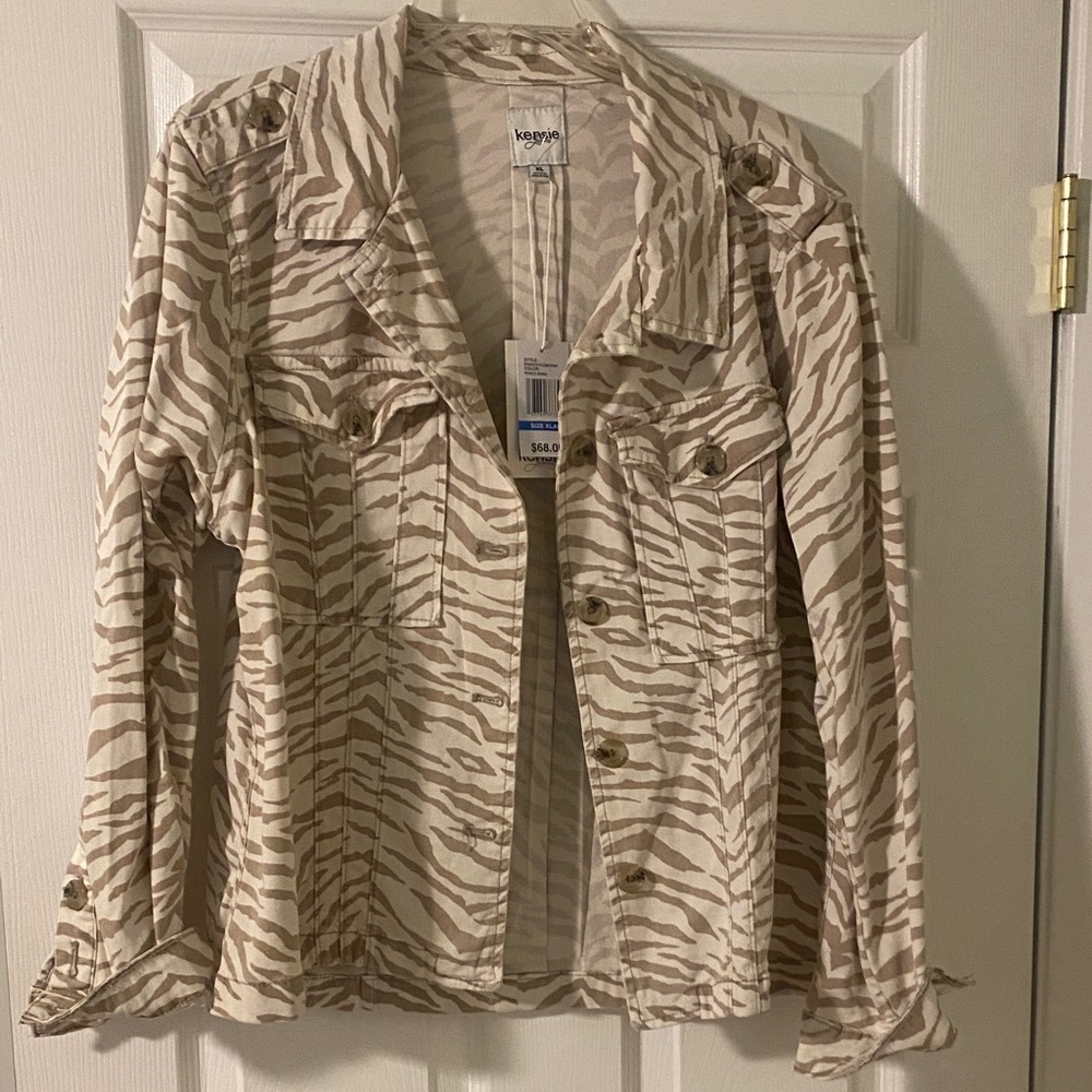 Kensie Zebra Print Jean Style Jacket
